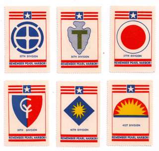 Poster Stamps Remember Pearl Harbor U.S, Army Division Number 