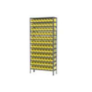  12“ Shelf Bin System, Shelving with 30120 Yellow bins 