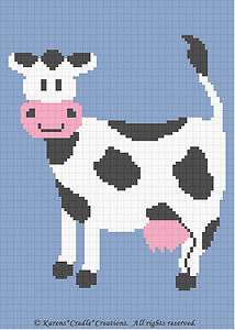Crochet Patterns   CUTE COW afghan pattern *EASY*  