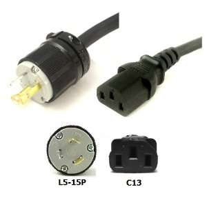   to C13 Power Cord, 6 Foot   15A, 14/3 AWG SJT Wire