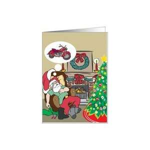  Santa Dreams Of A Motorcycle Christmas Card Card Health 