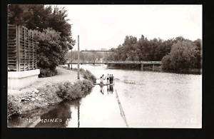 Jackson Minnesota MN c1930s RPPC Des Moines River, Kids  