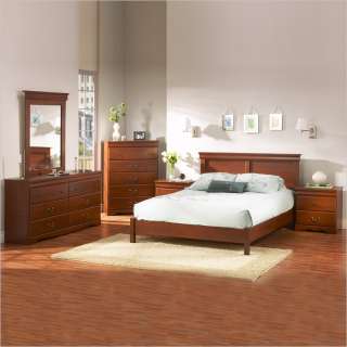   Platform Frame Only Classic Cherry Finish Bed 066311036039  