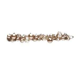 Colette Malouf Pearl and Crystal Clustered Snap Clip, Champagne, 1 ea