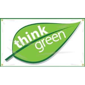    Think Green (Leaf Design) Banner, 48 x 28