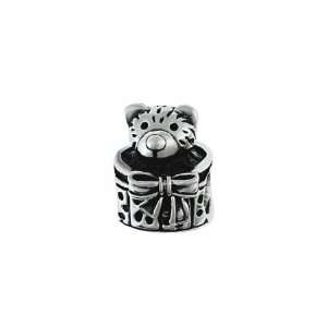   Bear in a Box Bead in Sterling Silver. Weight  5.10g Metal Market