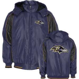  Baltimore Ravens Full Zip Hooded Polyfill Jacket Sports 