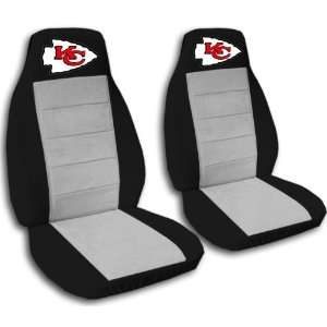  2 Black and silver Kansas City seat covers for a 1998 