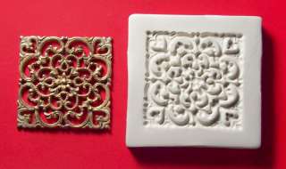 BEAUTIFUL FILIGREE SQUARE ~ CNS polymer clay mold mould  