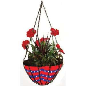  Toland Home Garden 201214 Hanging Art Basket, Patriotic 