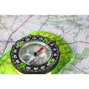  Compass on Map   18W x 12H   Peel and Stick Wall Decal 