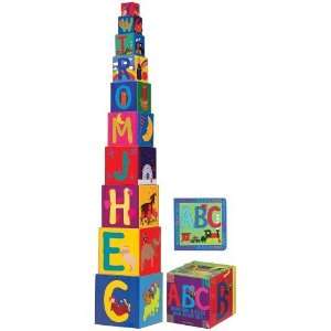    ABC Nesting Building Blocks and Board Book Set Toys & Games