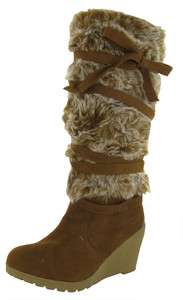 HOT FASHION Faux Fur Sheepskin Mukluk Womens Wedge Boots Designer 