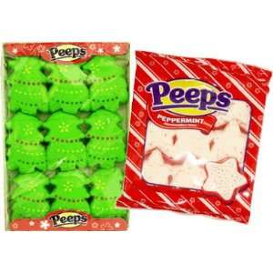 Christmas Marshmallow Peeps 2 Pack   Peppermint Stars & Christmas 