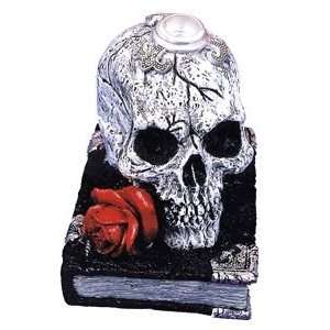 Scary Book Skull Candle 