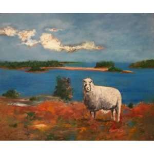   of His Sheep, Original Painting, Home Decor Artwork