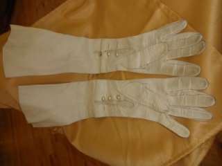   real kid opera gloves FIELDS 18 3 faux pear shank buttons 7  