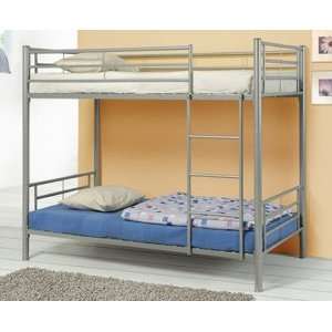   Silver Twin Over Twin Bunk Bed   Coaster 460072 Furniture & Decor