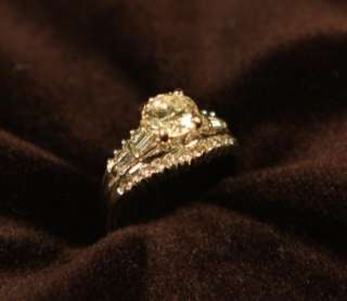76ct Diamond Engagement Ring Antique Estate 1.2Center  