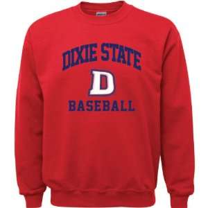  Dixie State Red Storm Red Youth Baseball Arch Crewneck 