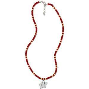  Wisconsin Badgers Womens Wood Bead Necklace Sports 