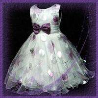 Purple Christening Wedding Dance Flower Girls Dress 5 6  