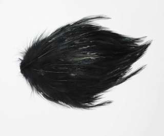 HACKLE FEATHER PAD BLACK 7 X 4 INCHES  
