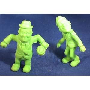   1983 Laurel and Hardy 2 Rubber Figures Set (Green) 