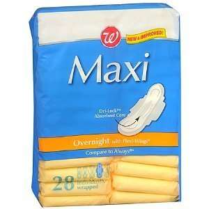   Maxi Pads with Flexi Wings Overnight, 28 ea 