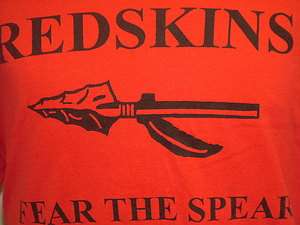 vtg WASHINGTON REDSKINS t shirt FEAR THE SPEAR L  
