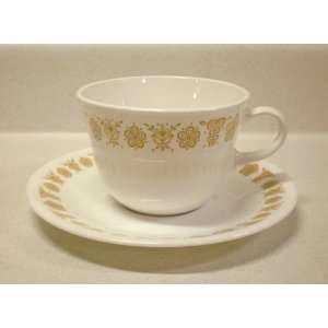  Corelle   Butterfly Gold   8 oz Round Bottom Cup & Saucer 