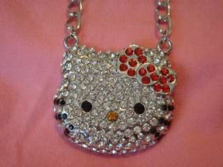 HUGE HELLO KITTY NECKLACE MADE WITH SWAROVSKI CRYSTAL  