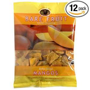 Bare Fruit Organic Dried Mangos, 2.6 Ounce Pouches (Pack of 12 