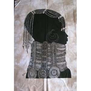  African Tapestry / Wall Hanging Young Girl with Necklace 