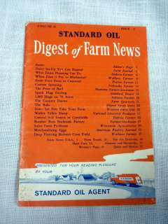 VINTAGE STANDARD OIL DIGEST OF FARM NEWS VOL II ISSUE 1  