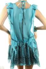DEALZONE   Semi Sheer Loose Fit Dress Aqua Small NEW  