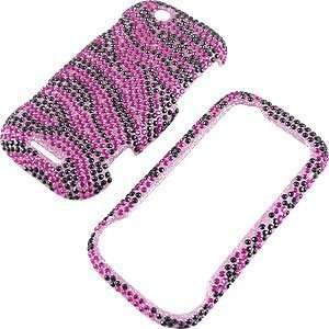   Case for Motorola CLIQ, Zebra Stripes (Hot Pink/Black) Full Diamond