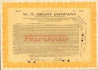 Grant Company stock certificate GRANT AUTOGRAPH  