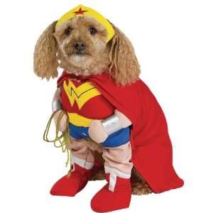  Dog Fancy Dress Costume Wonder Woman Deluxe Size Large 