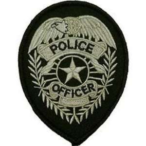  Police Officer Shield Patch Black & Gray 3 3/4 Patio 