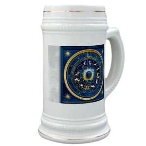Stein (Glass Drink Mug Cup) Blue Marble Zodiac
