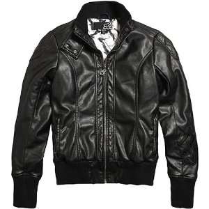 Fox Racing Kyla Pleather Girls Sportswear Jacket   Black 