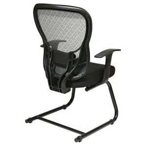   SpaceGrid® Back Visitors Chair With Fixed Arms And Mesh Seat, Black