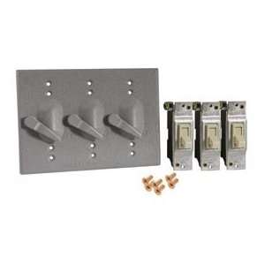   Weatherproof Mount Cover (3) Single Pole Switches