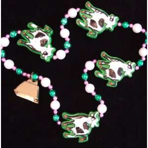  Cow with Brass Bells Necklace New Orleans Mardi Gras Bead 