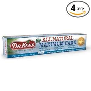 Dr. Kens All Natural Whitening Fluoride Toothpaste, Wintergreen, 5.2 