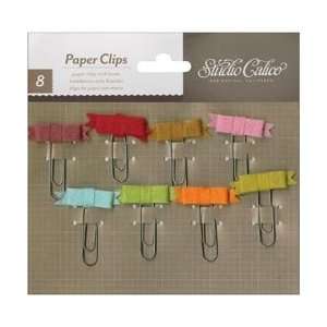   Paper Clips 8/Pkg Wool Felt Bows/Multi; 3 Items/Order Arts, Crafts