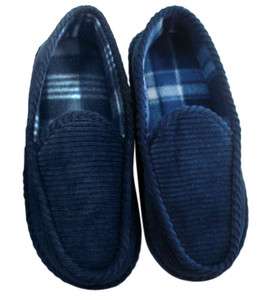 Mens Corduroy Moccasin Slipper Shoe Sizes 7,8,9,10,11,12  