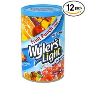 Wylers Light Soft Drink Mix, Fruit Punch, 1.01 Ounce (Pack of 12 