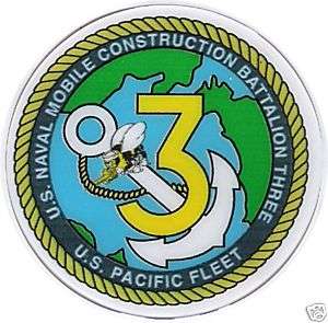 NMCB 3 command hardhat seabee sticker  